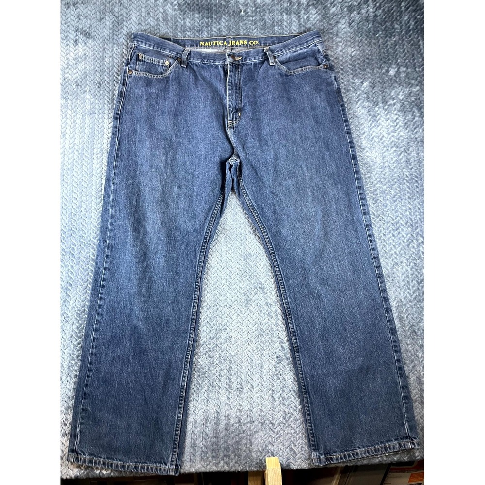 Nautica Jeans Co Jeans Mens 40x30 Blue Denim Cotton Medium Wash Straight Leg